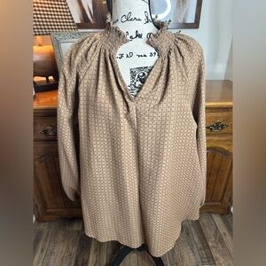 BUCKETLIST Tan Textured Blouse